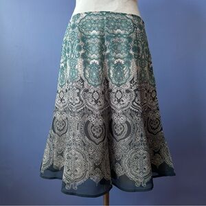 Liz Claiborne Teal and Gray A-Line Skirt